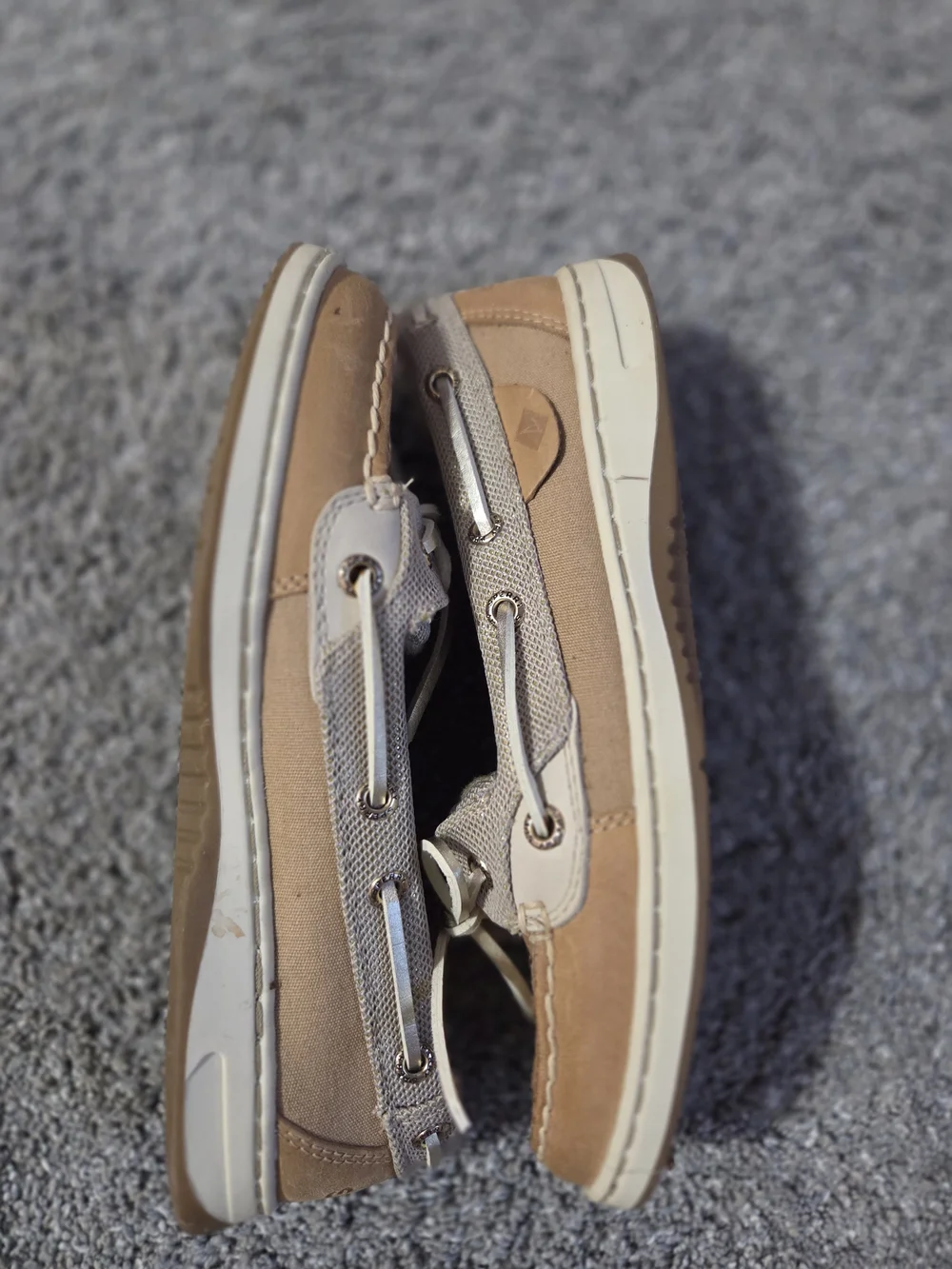 Sperry Women's Tan Canvas & Leather Boat Shoes